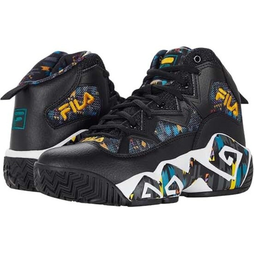 FILA Basketball Shoes Aztec Print High Top Sneakers Athletic Fashion Size 7